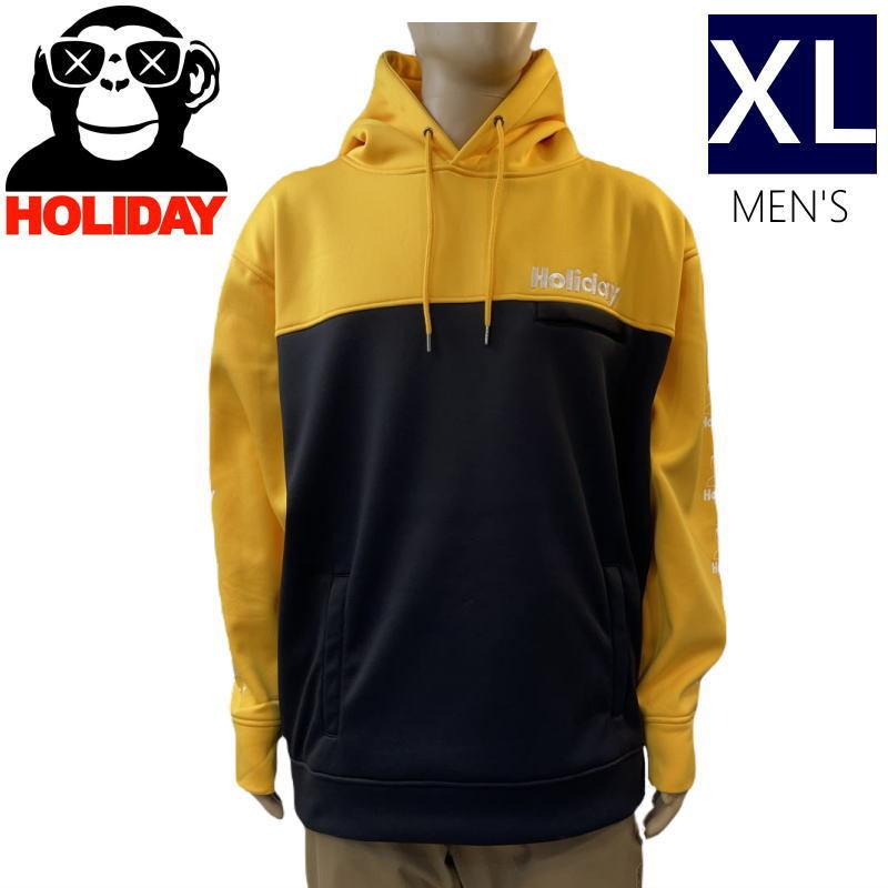 高級素材使用ブランド Black Yellow Hoodie Bonding Switch Holiday 21 22 スノボ撥水パーカー Xlサイズ 撥水 ボンデッド フードパーカー プルオーバーフーディー メンズ スノーボードウェア ホリデー ウエア