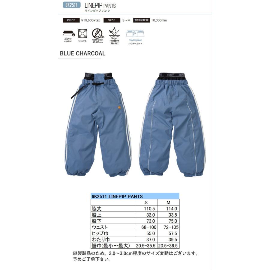 ★ 25-26 6KNOT LINEPIP PANTS カラー:BLUE CHARCOAL 6K2511 シックスノット スノボウェア レディース ウーマンズ パンツ PNT |  | 01