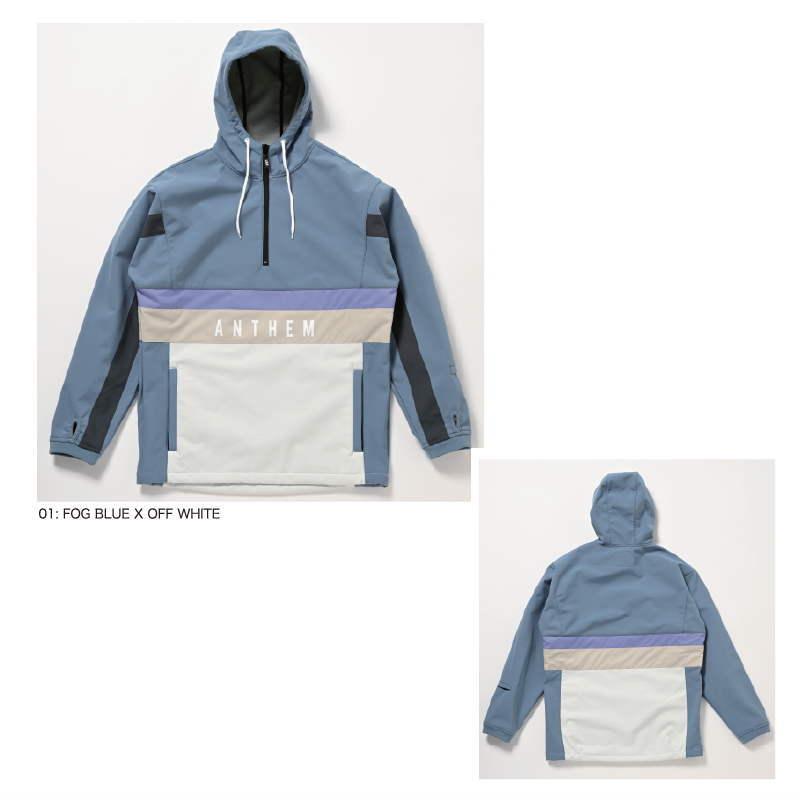 ○ 23-24 ANTHEM WINGZIP ANORAK JACKET FOG BLUE OFF WHITE AN2304