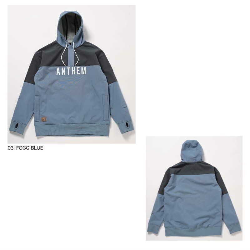 ○ 23-24 ANTHEM SHOULDER PATCH HOODIE FOG BLUE AN2305 アンセム