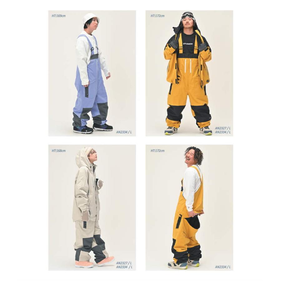 ○ 23-24 ANTHEM THUGRIDE BIB PANTS SNOW WHITE STEEL GRAY ○ 23-24 ANTHEM THUGRIDE BIB PANTS SNOW WHITE STEEL GRAY