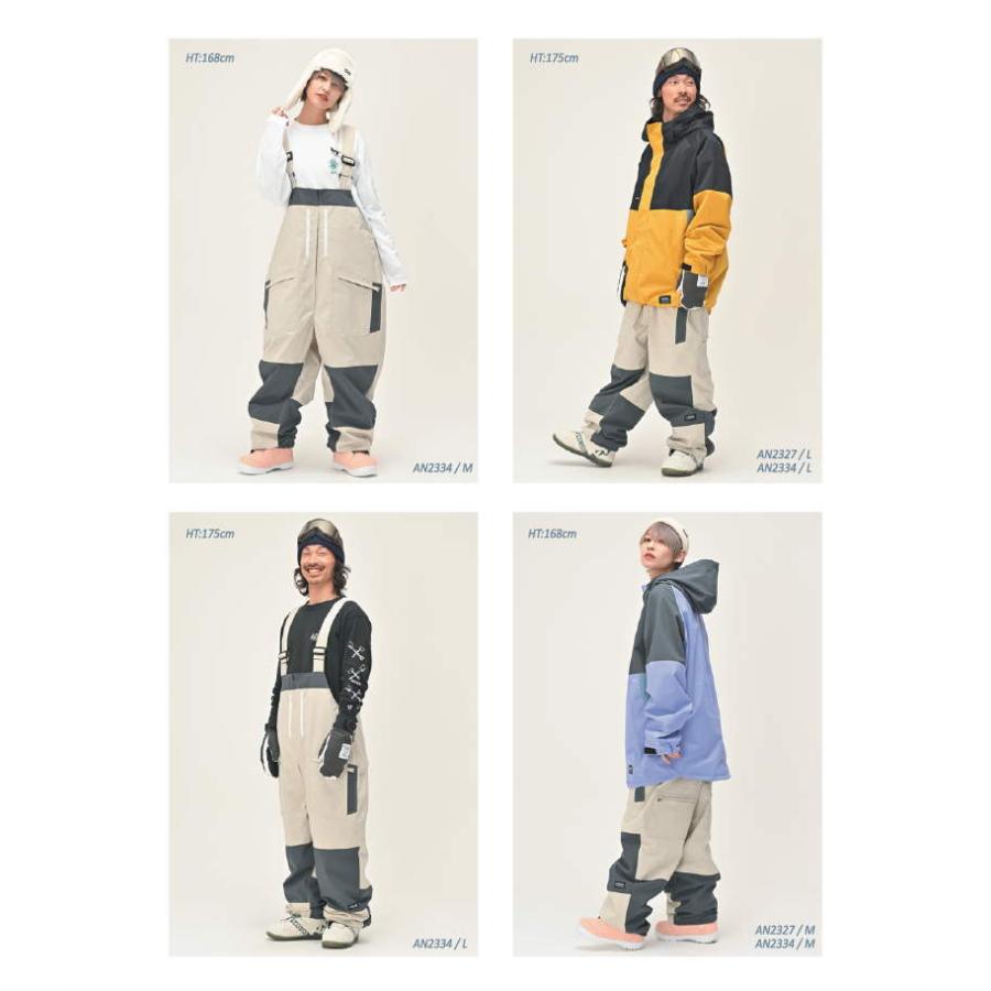 ○ 23-24 ANTHEM THUGRIDE BIB PANTS SNOW WHITE STEEL GRAY ○ 23-24 ANTHEM THUGRIDE BIB PANTS SNOW WHITE STEEL GRAY