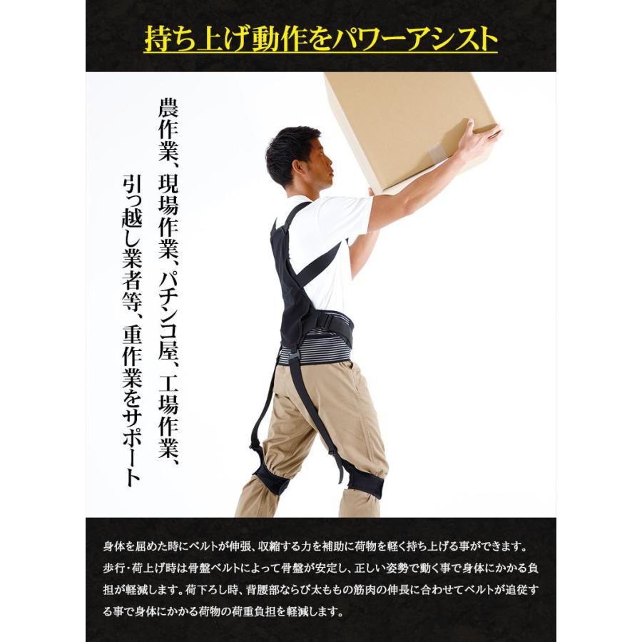 送料無料 日本製 腰痛対策 倉庫 腰 かがむ 臀部 サポーター 全身アシストパワースーツ ラクラク サポート アシスト ベルト 集中 持ち上げる 背中 出荷