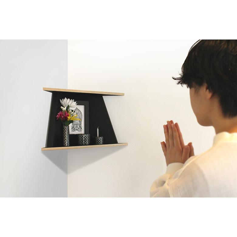 MIMAMORI みまもり 仏壇 仏具セットモダン ミニ 日本製 コーナー 角 壁掛け コンパクト 手元供養 祈り シンプル オープン型 木目_11
