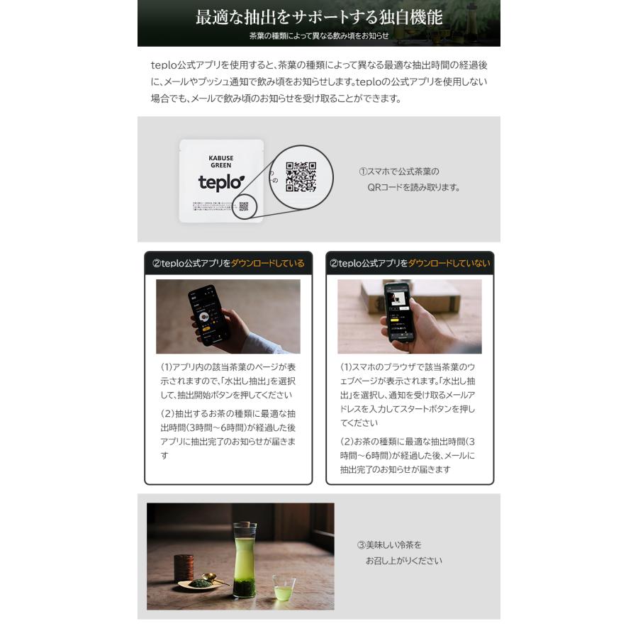 teplo テプロ cold brew carafe コールドブリューカラフェ セット 水出し カラフェ 500ml 冷茶 お茶 IoT 美味しい アプリ連動 お茶入れの画像
