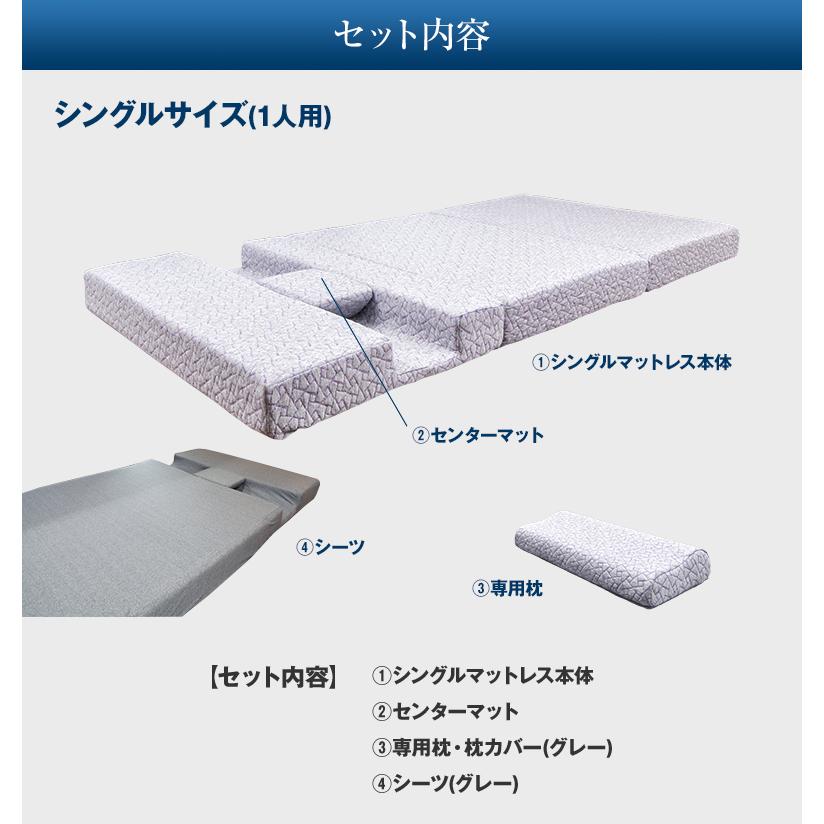 アスリーPRO 肩ガード マットレス シングル専用枕・シーツセット アスリープロ ケンガード 睡眠 肩 圧迫感 解消 痛み こり 体圧 分散 横向き_2