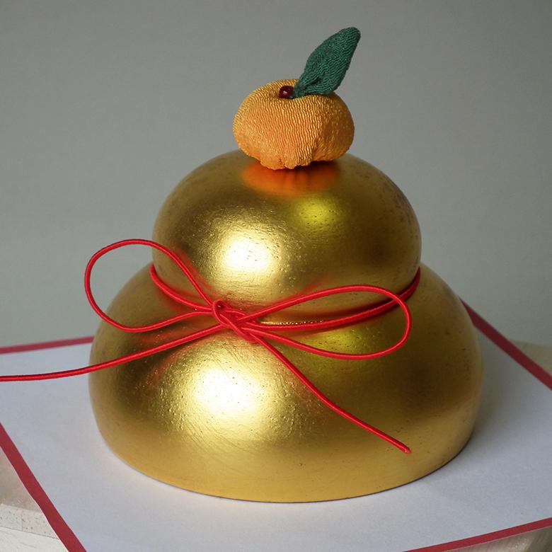 鏡餅 ❣️透明泡入り・大きい鏡餅×つぶつぶカラフルみかん❣️黒塗り台・箱