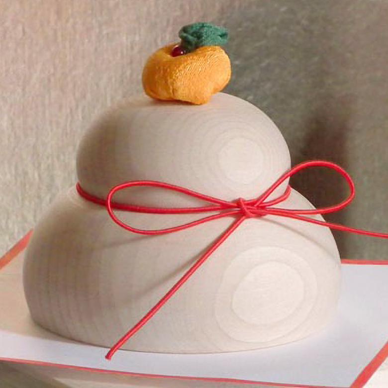 天然木の鏡餅 木製 鏡餅 白木塗 ぬりもの静寛 jokan 守田漆器 山中漆器