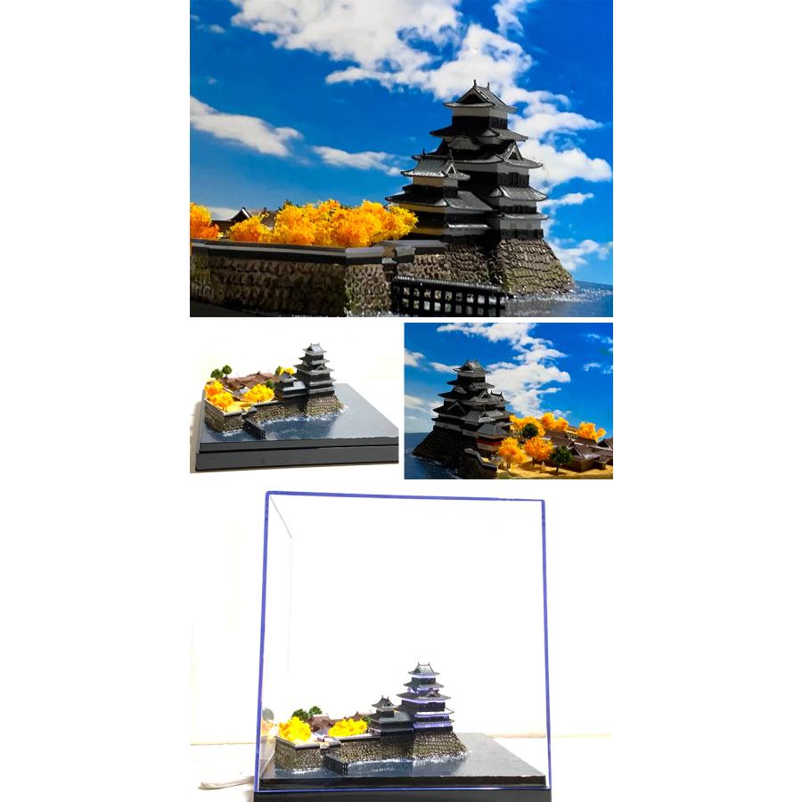 松本城 ジオラマ模型 当店限定オリジナル 完成品 お城 模型 ライト