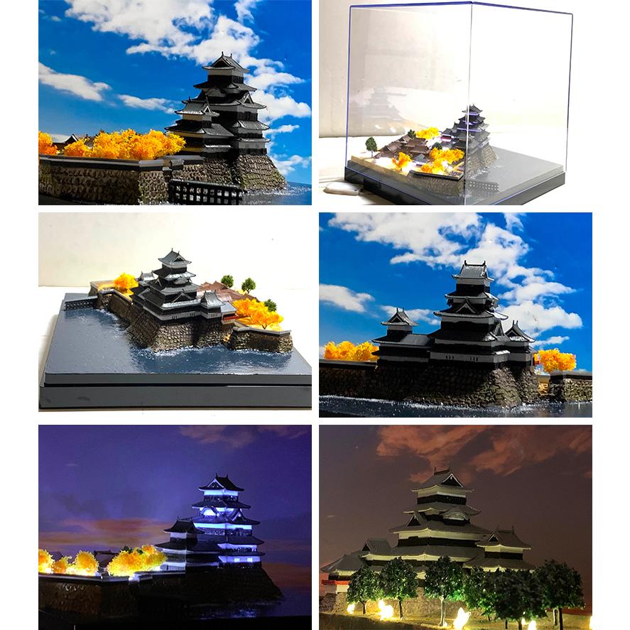 松本城 ジオラマ模型 当店限定オリジナル 完成品 お城 模型 ライト