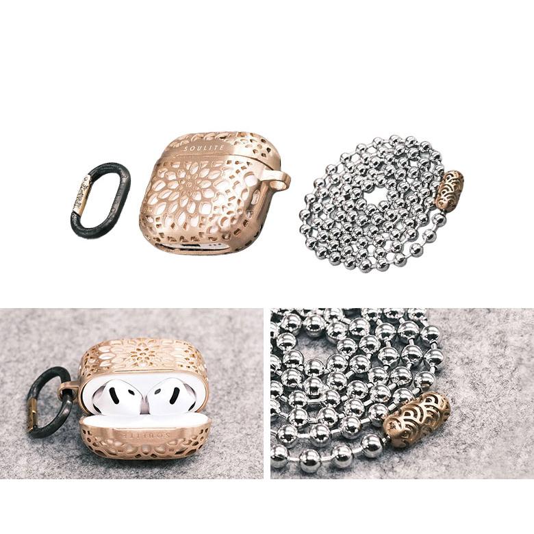 SOULITE AirPods 4ケース 第四世代 専用のネックレス キーリング付き