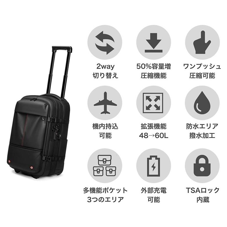 ポンプ不要 travic 圧縮可能 2wayバッグ キャリーにもなるリュック