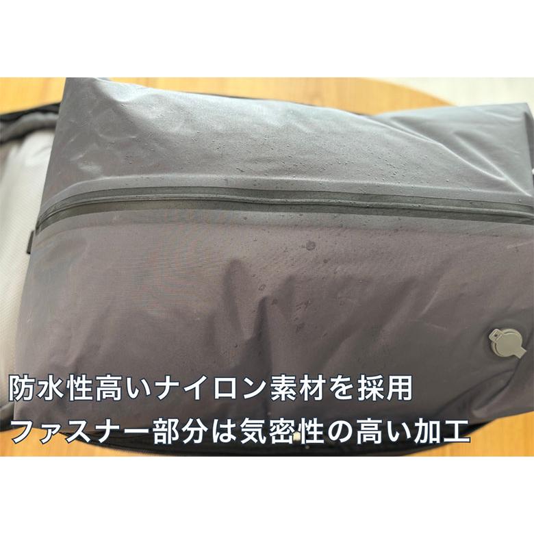 ポンプ不要  travic 圧縮可能 2wayバッグ キャリーにもなるリュック 機内持込OK キャリーバッグ スーツケース TSAロック 傷防止加工 拡張 送料無料の画像