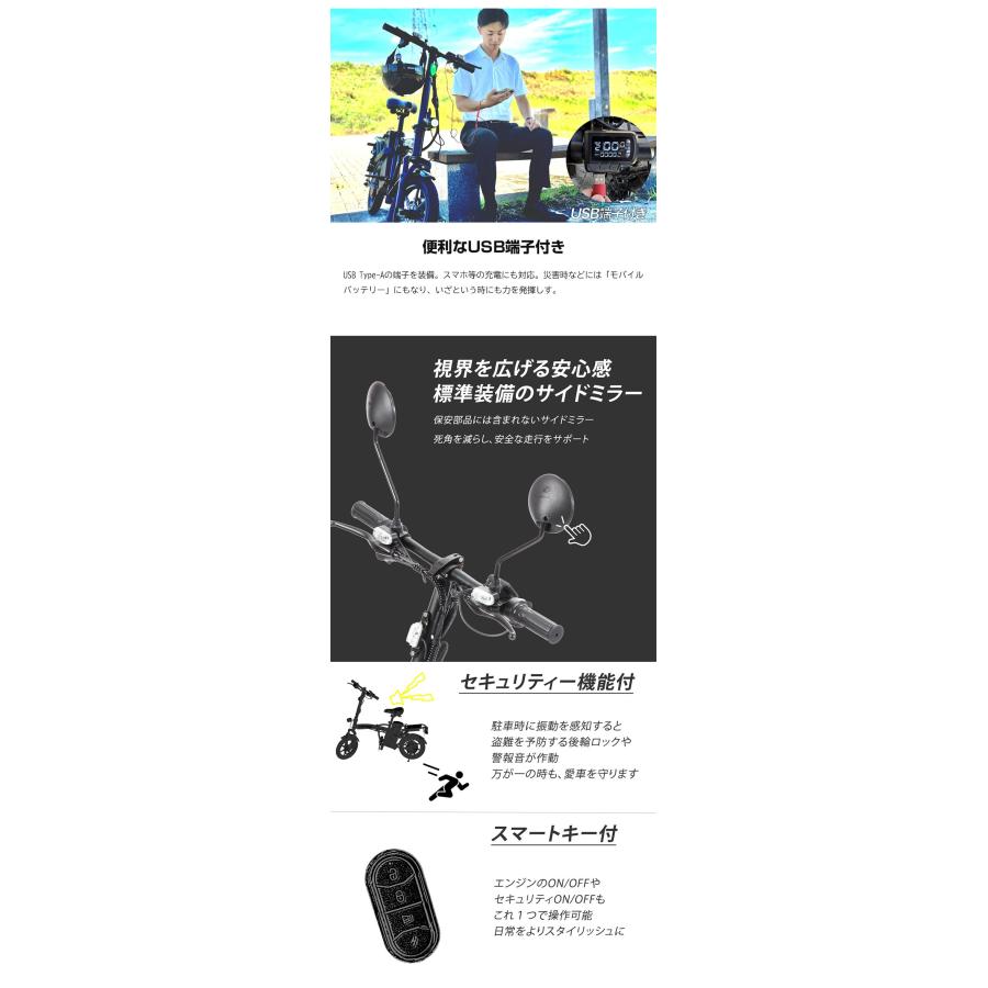 特定小型原動機付自転車Easy こがない自転車 免許不要 電動バイク 電動キックボード 電動モビリティ バッテリー 高機能 坂道 車道 歩道 Sun Emperor |  | 06