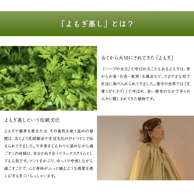Richesse 黄土よもぎ蒸しフルセット スターターセット フルセット ハーブ蒸しよもぎ ヨモギ 自宅 家庭用 スチームサウナ サウナ マント よもぎ蒸し鍋の画像