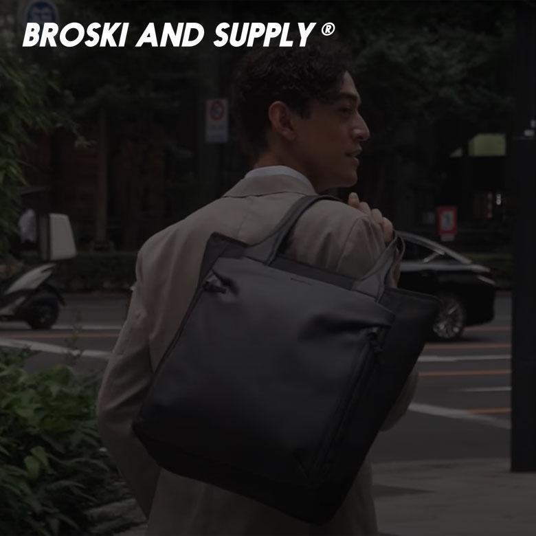 BROSKI AND SUPPLY En Noble トートバッグ 手提げ 16インチPC対応 縦型