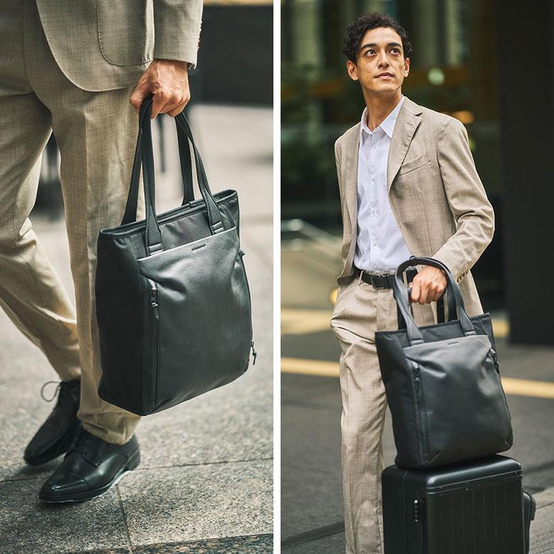 BROSKI AND SUPPLY En Noble トートバッグ 手提げ 16インチPC対応 縦型