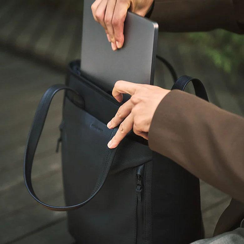 BROSKI AND SUPPLY En Noble トートバッグ 手提げ 16インチPC対応 縦型