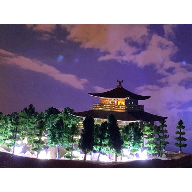 精密情景ジオラマ 世界遺産 鹿苑寺金閣 USB電源LED照明 アクリルケース付き 金閣寺 ジオラマ模型 当店限定オリジナル 完成品 鹿苑寺金閣 模型