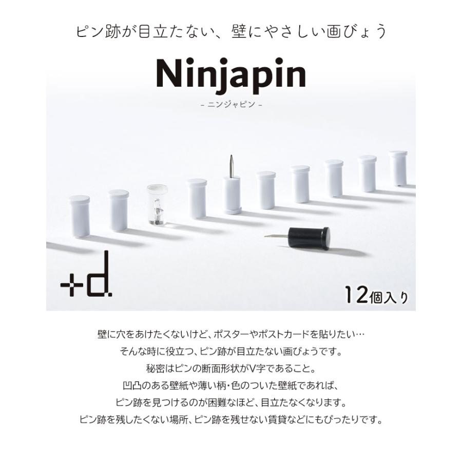 ニンジャピン 12本入り 画鋲・押しピン 忍者ピン +d アッシュ