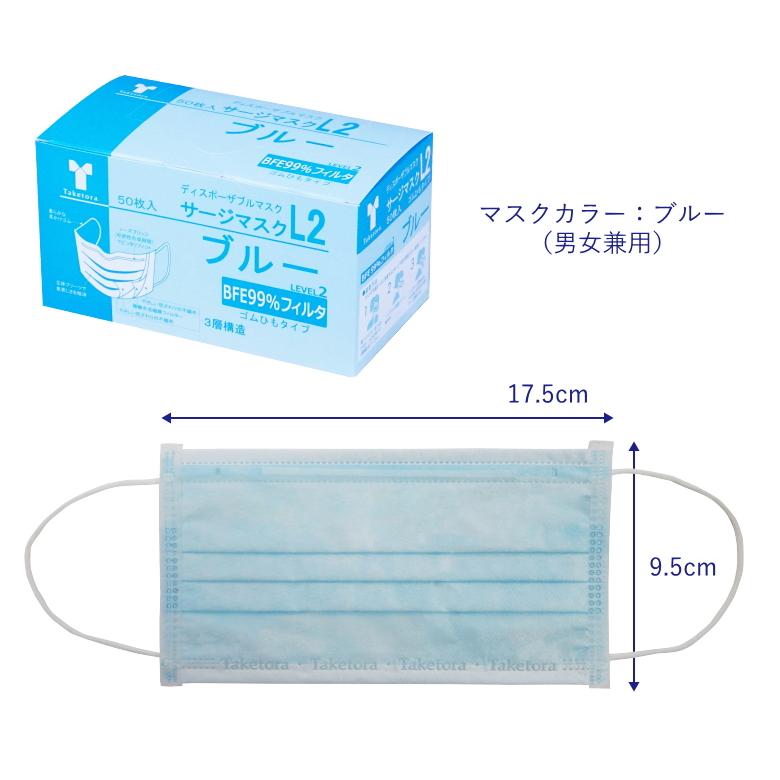 家族を守る 竹虎 サージカルマスク 医療用マスク 50枚入り×10箱（500枚