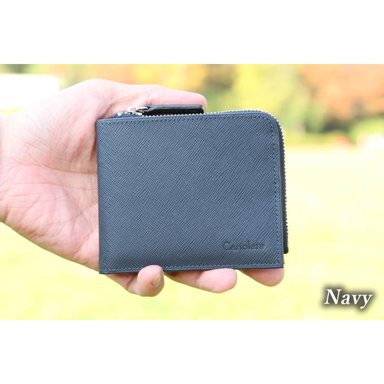 L字ファスナー 財布 コンパクト 本革 二つ折り財布 ジャミーウォレット