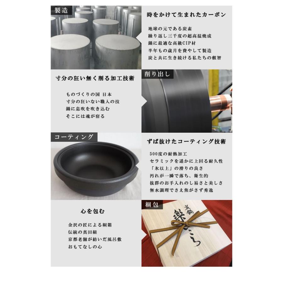 炭鍋　楽ごころ　小　高級鍋 カーボン 炭鍋 楽ごころ(小) 2〜3人用 3合 HOMUSUBI 楽心 ミシュラン