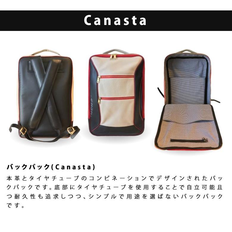 タイヤ 本革 バックパック Canasta デイパック リュック 防水 撥水 
