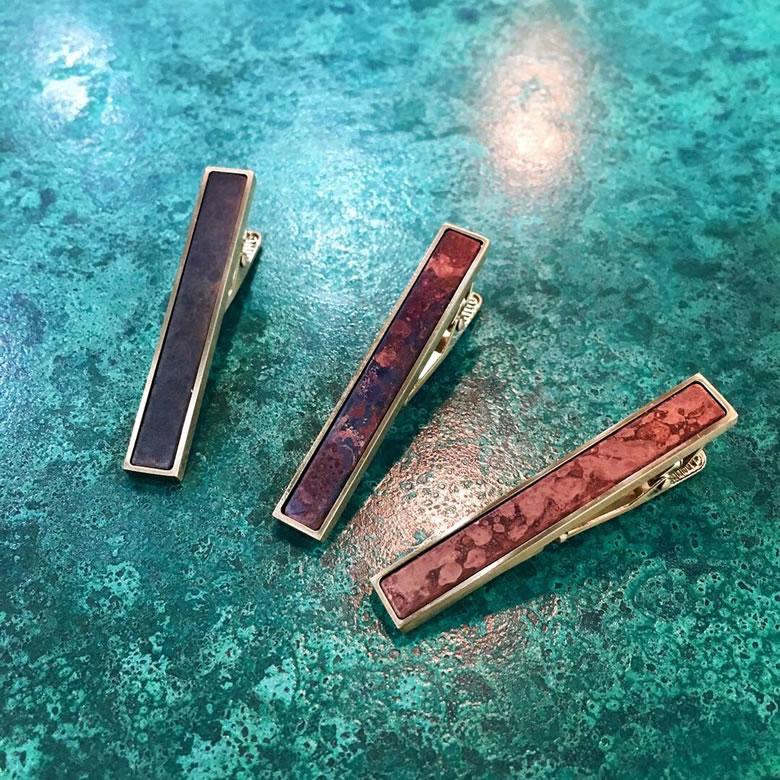 ネクタイピン おしゃれ お洒落 タイピン タイバー 折井ブルー 伝統工芸