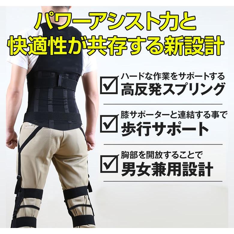 ワーキングパワースーツ ボディ本体+歩行サポーターセット 重い物を運ぶ重作業者にお勧め working power suit ベルト 作業アシストウェア 男女兼用｜offer1999｜03