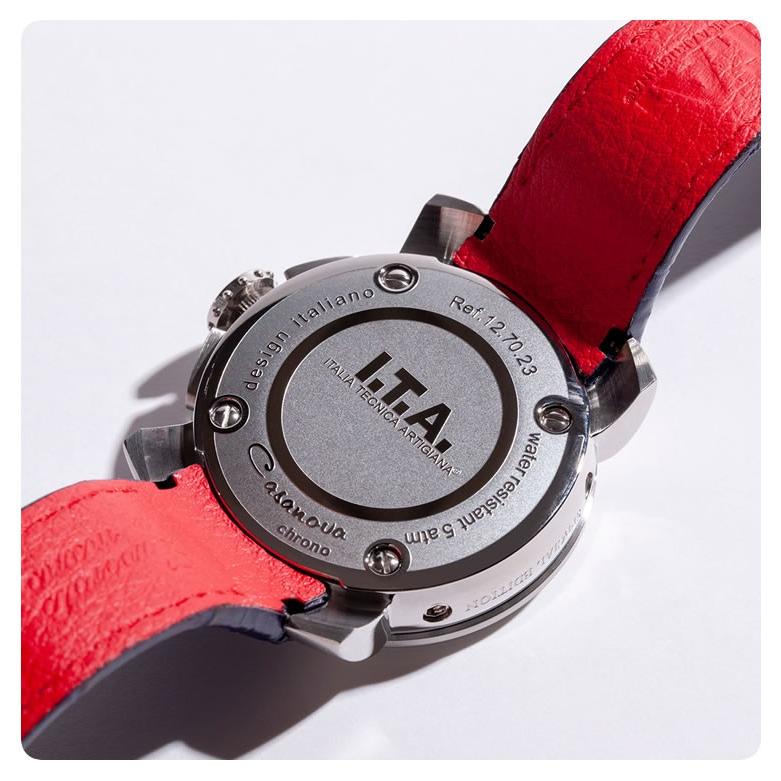 稼働 I.T.A メンズ クォーツ カサノバクロノ クロノグラフ デイト 白 Casanova chrono Tricolore イタリア ミラノ 時計 腕時計 高級 I.T.A