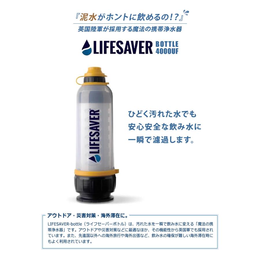 LifeSaver Bottle 4000UF ライフセーバーボトル 携帯浄水器 99.9%除菌 