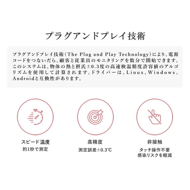 非接触型スピードAIサーモタブレットTAURI21inch＋専用スタンドセット