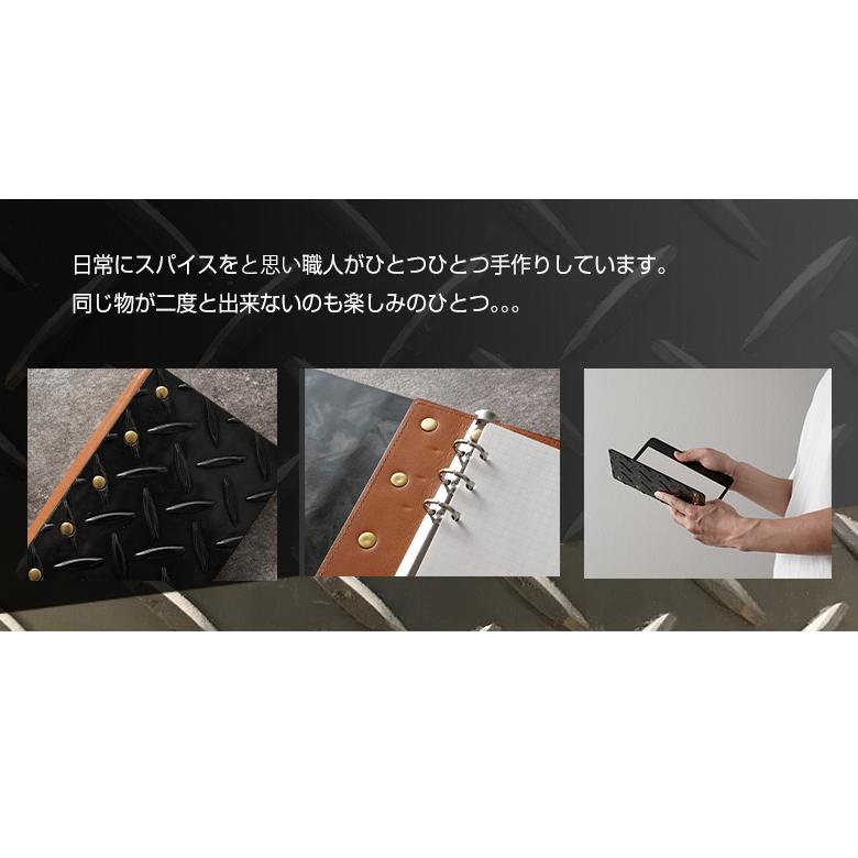 筋トレ 手帳カバー タナカセイサクショ ノートカバー ノートブック メニューブック メニューカバー バインダー ノート 鋼板 縞板_2