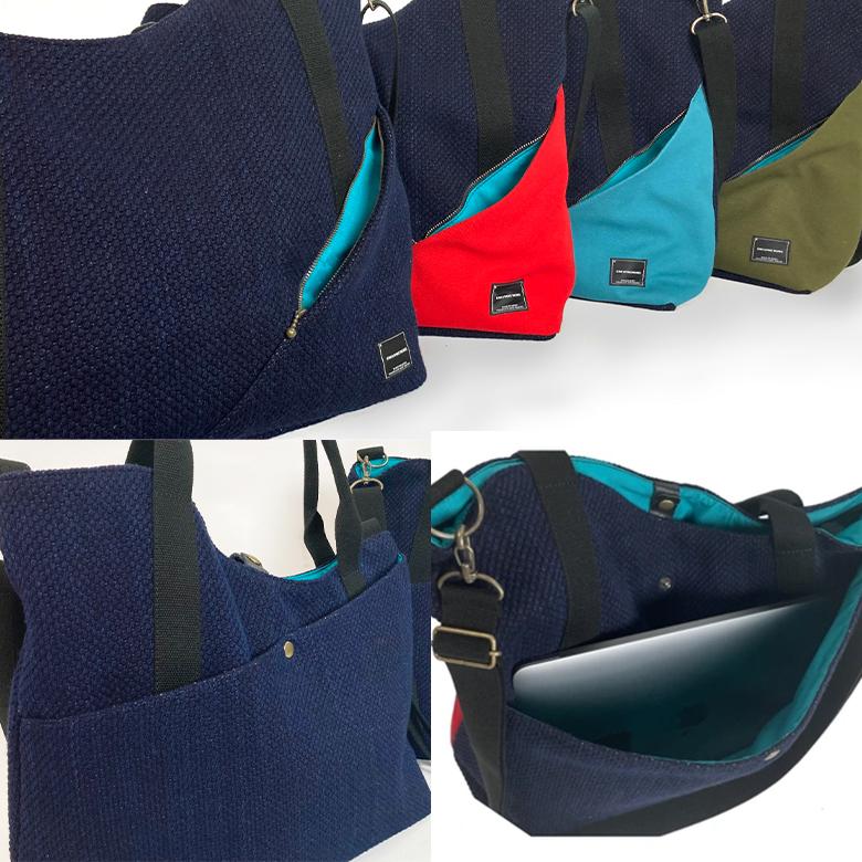 トートバッグ 武州正藍染刺子 ROUND TOTE BAG トート 手提げ