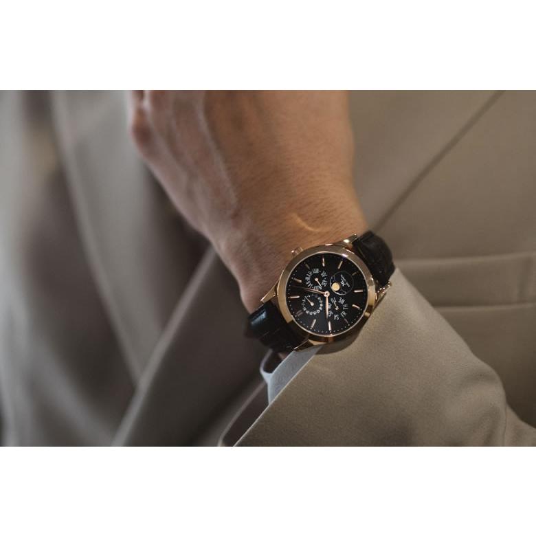 KARL-LEIMON カルレイモン Classic Pioneer RoseGold クラシック パイオニア ローズゴールド トリプルカレンダー ムーンフェイズ 腕時計 高級腕時計 送料無料 カルレイモン Pioneer クラシック パイオニア ムーンフェイズ BLACK 月齢 本革 ビジネス カジュアル スーツ メンズ