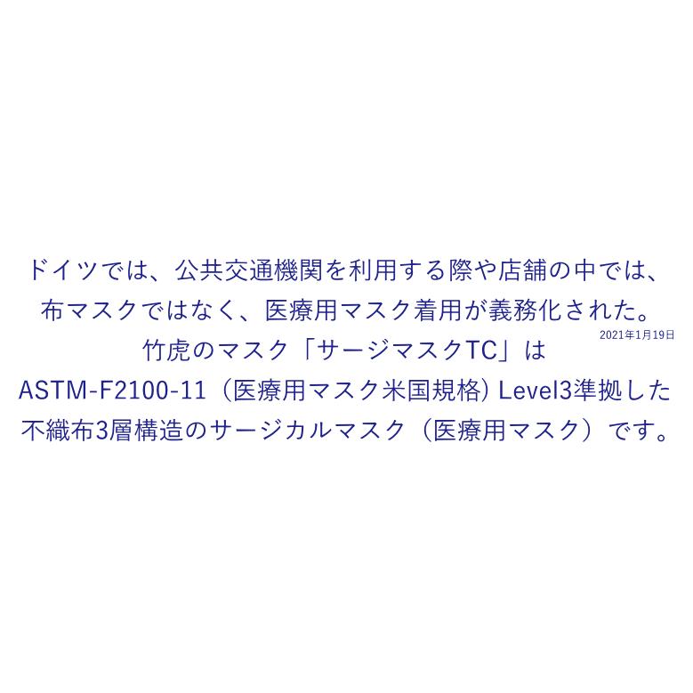 家族を守る 竹虎 サージカルマスク 医療用マスク ASTM F2100-11 Level3