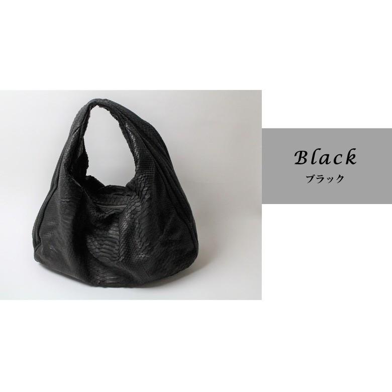 Riiko Mode 大きめダイヤモンドパイソン ワンショルダーバッグ ブラック ダイヤモンドパイソン BIGバッグ Riiko mode エキゾチックレザー 鞄