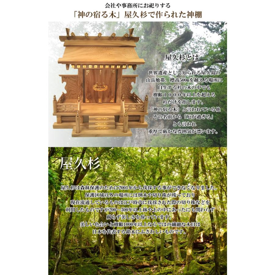 屋久杉の神棚一社(大） モダン シンプル 壁掛け 一社 工芸品 伝統工芸