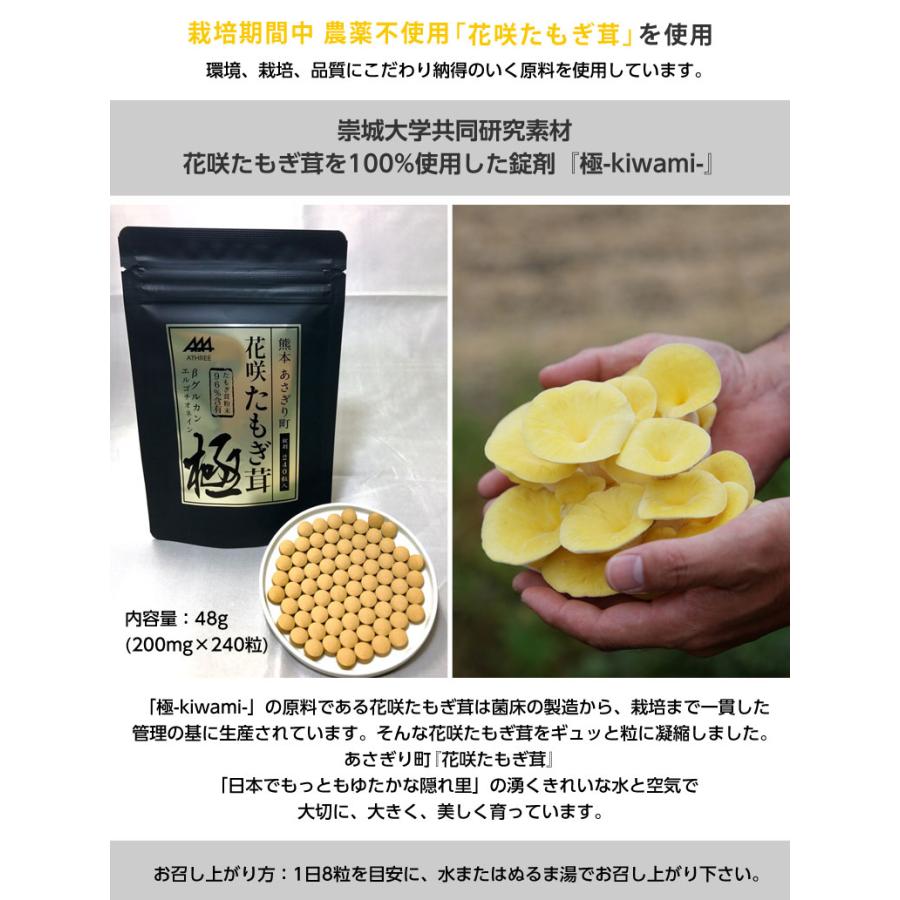 花咲たもぎ茸 錠剤 極 -kiwami- タモギタケ エルゴチオネイン たもぎ茸