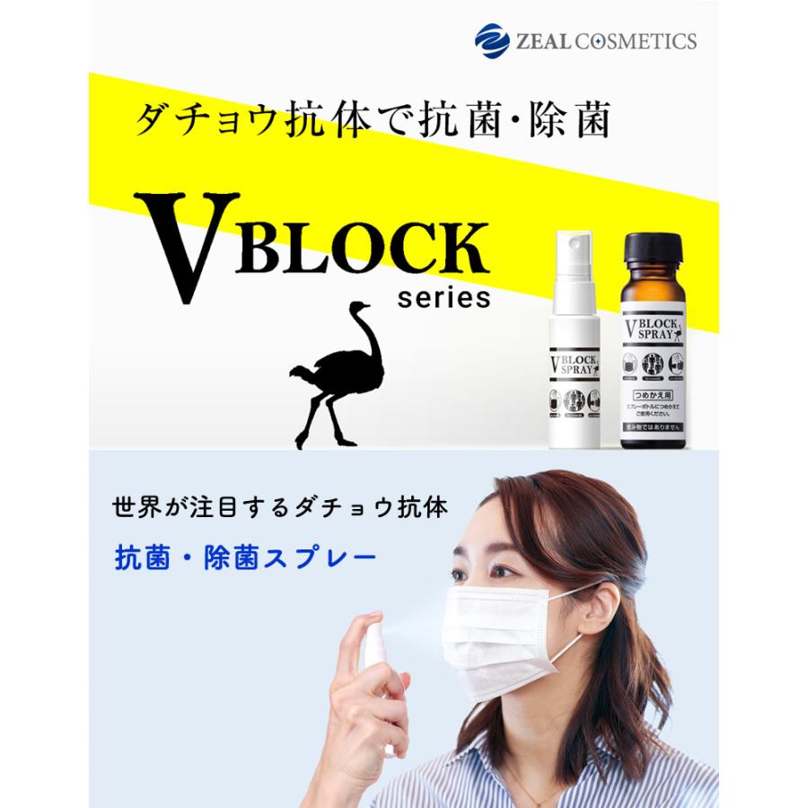 ダチョウ抗体 除菌・抗菌スプレー V BLOCK SPRAY 50mL 詰め替え用瓶 2