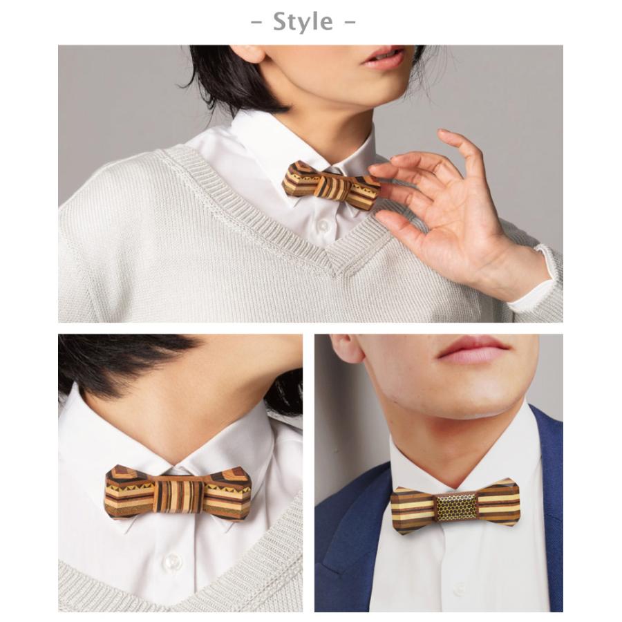 KASANEGI Bow Tie かさねぎ ボウタイ ジュエリー 木 木製 金箔 hitoe 伝統工芸士 重ね木 wood 黒檀 紫檀 手作り 日本製 プレゼント 男性_10