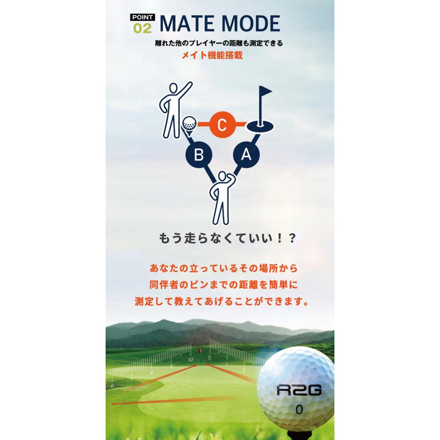 ゴルフ用レーザー距離計 R2G MATE1 メイト機能 レーザー距離測定器