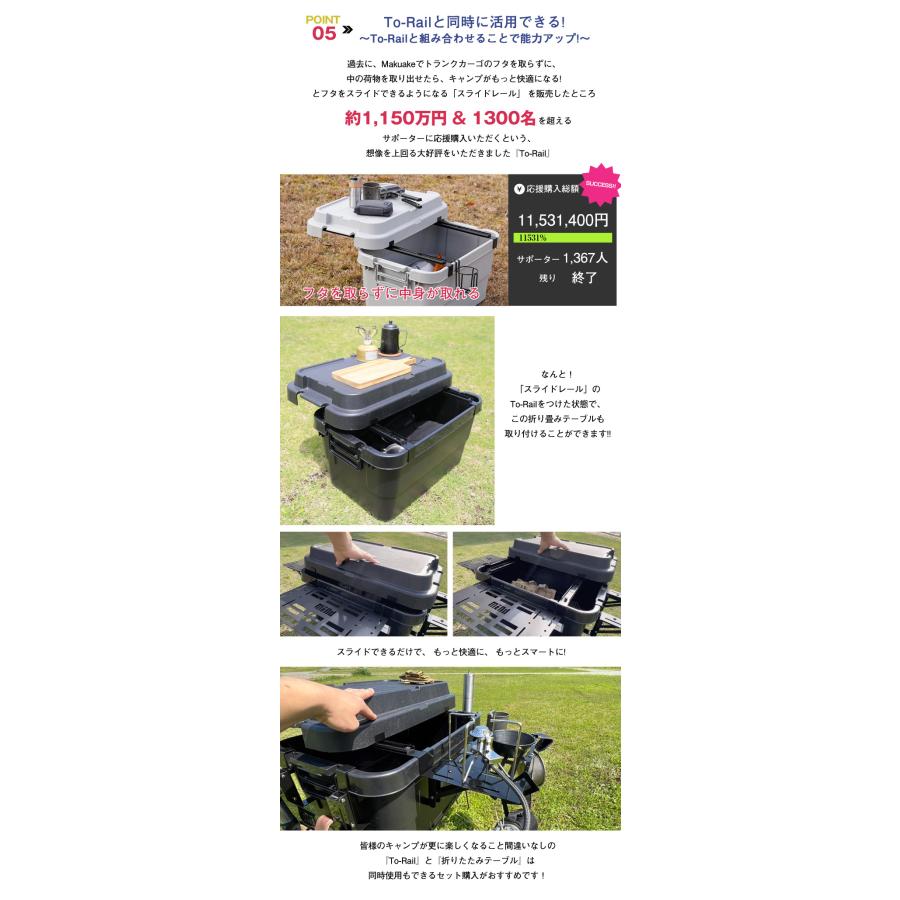 コンテナボックス用 増設テーブル 2way折りたたみテーブル 50L フル