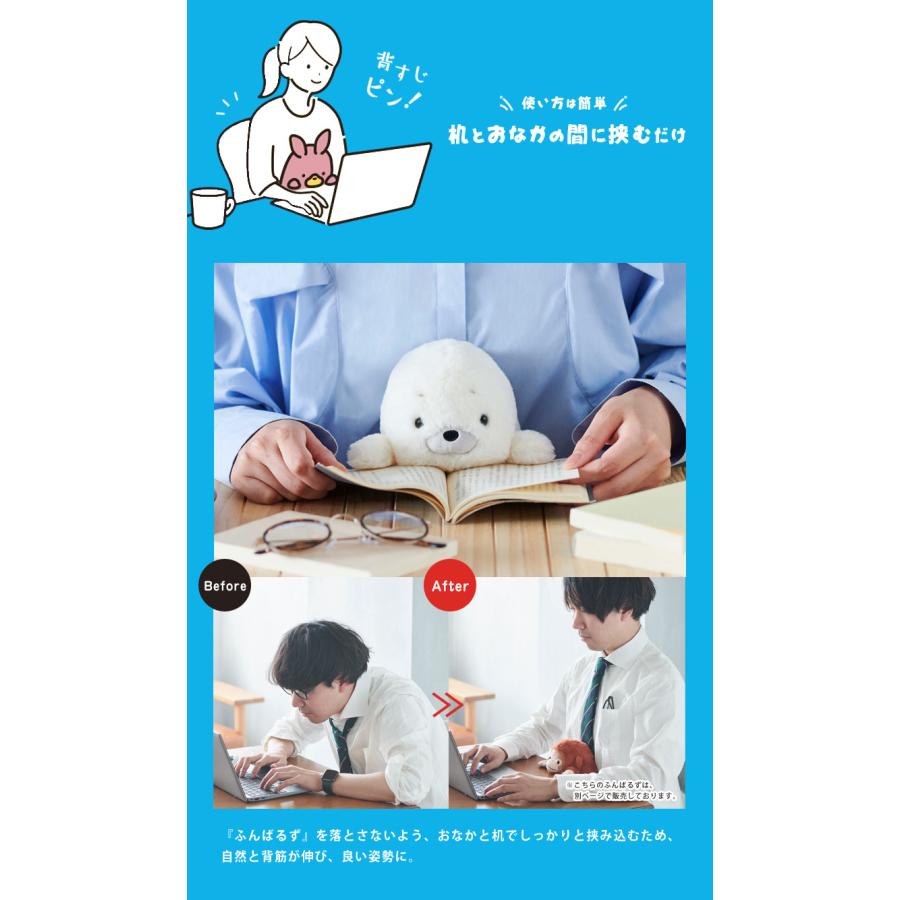 ふんばるず Lサイズ 新商品/新キャラクター登場！姿勢矯正 子供 子ども ペンギン カワウソ アザラシ ウーパールーパー ぬいぐるみ かわいい 姿勢 ドリームズ｜offer1999｜04