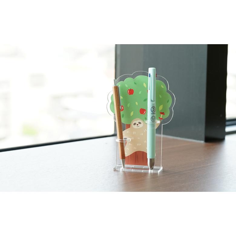 アクリルペンスタンド(ナマケモノ) ペンスタンド ペン立て 鉛筆 ペン