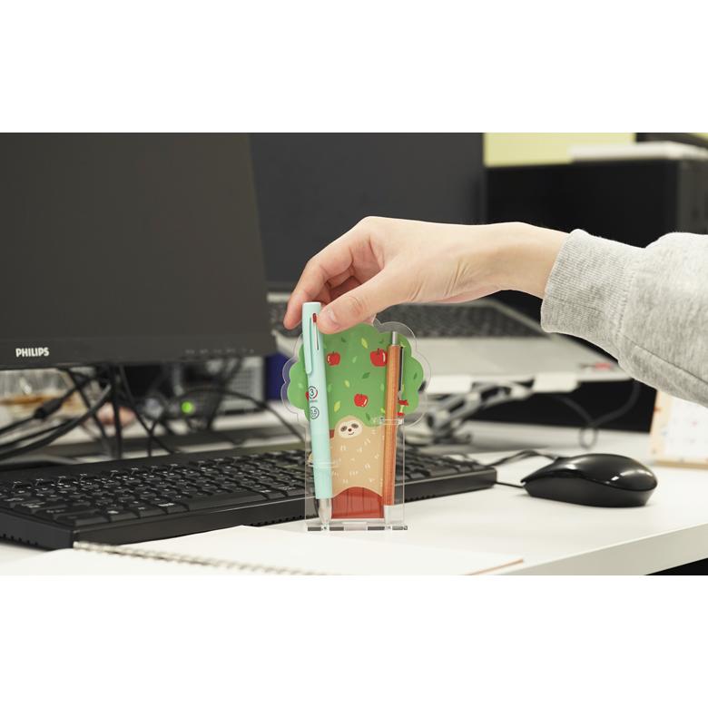 アクリルペンスタンド(ナマケモノ) ペンスタンド ペン立て 鉛筆 ペン