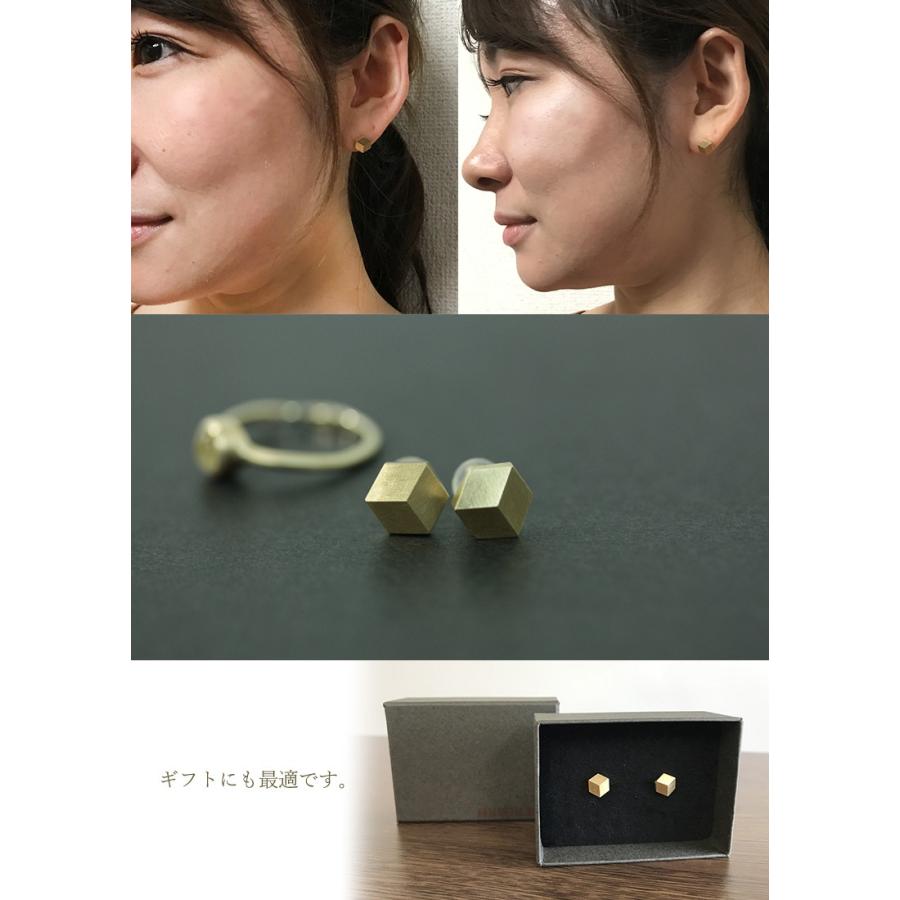 1級貴金属装身具制作技能士の職人による18Kピアス ARAI METAL WORKS ピアス アクセサリー 18K クラフト 多角形 手作り  ハンドメイド made in Japan 送料無料