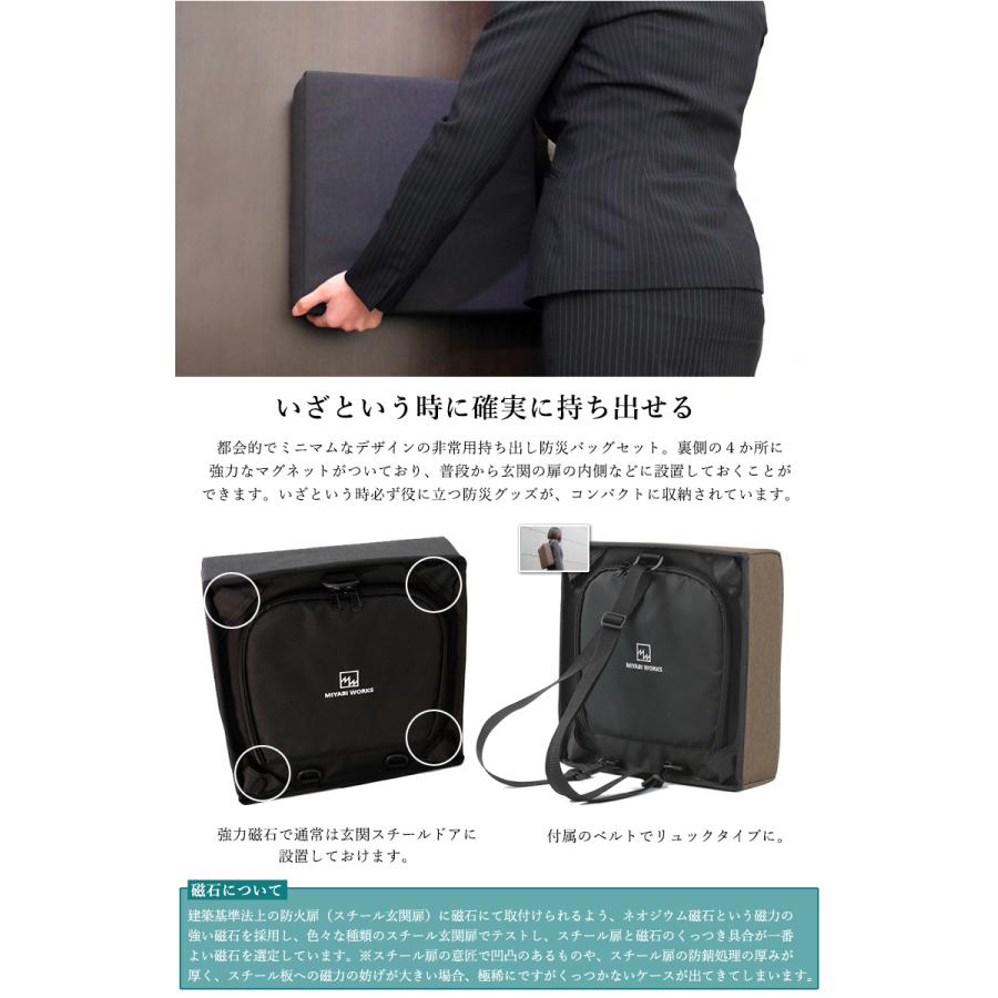 ドアにつけられるおしゃれな防災セット 防災バッグOTE ミヤビワークス