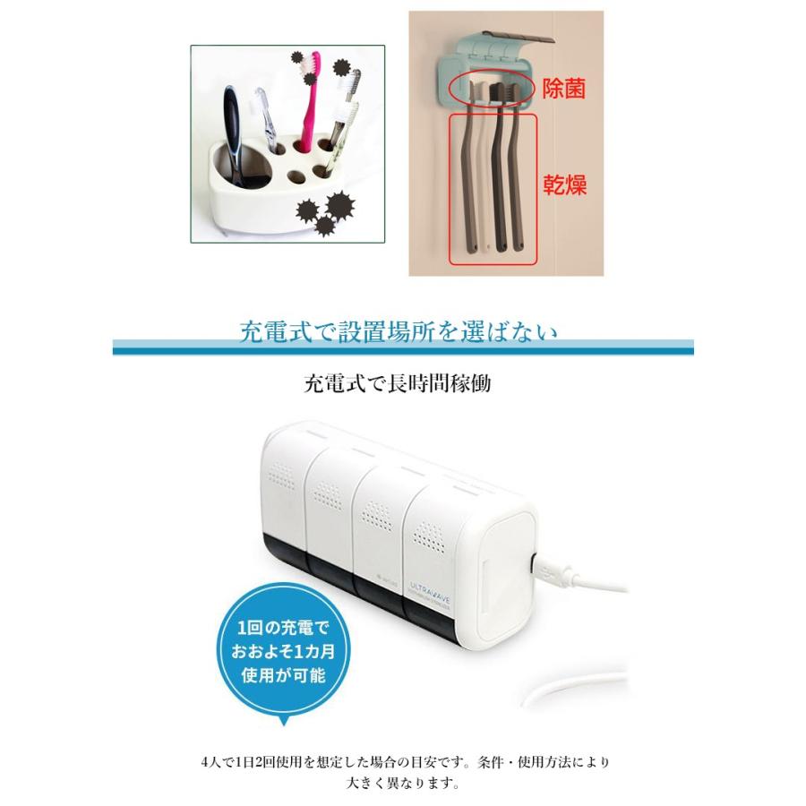 歯ブラシ 除菌 充電式歯ブラシ除菌ホルダー 99.9%除菌 歯ブラシ除菌